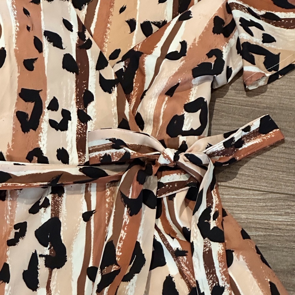 NWT! Hutch Anthropologie Blaise Wrap Dress Leopard Pattern Size 1X - Picture 7 of 10